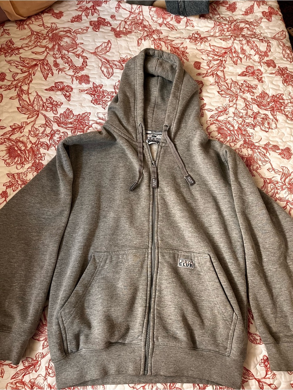 Men's Grey Full-Zip Hooded Sweater